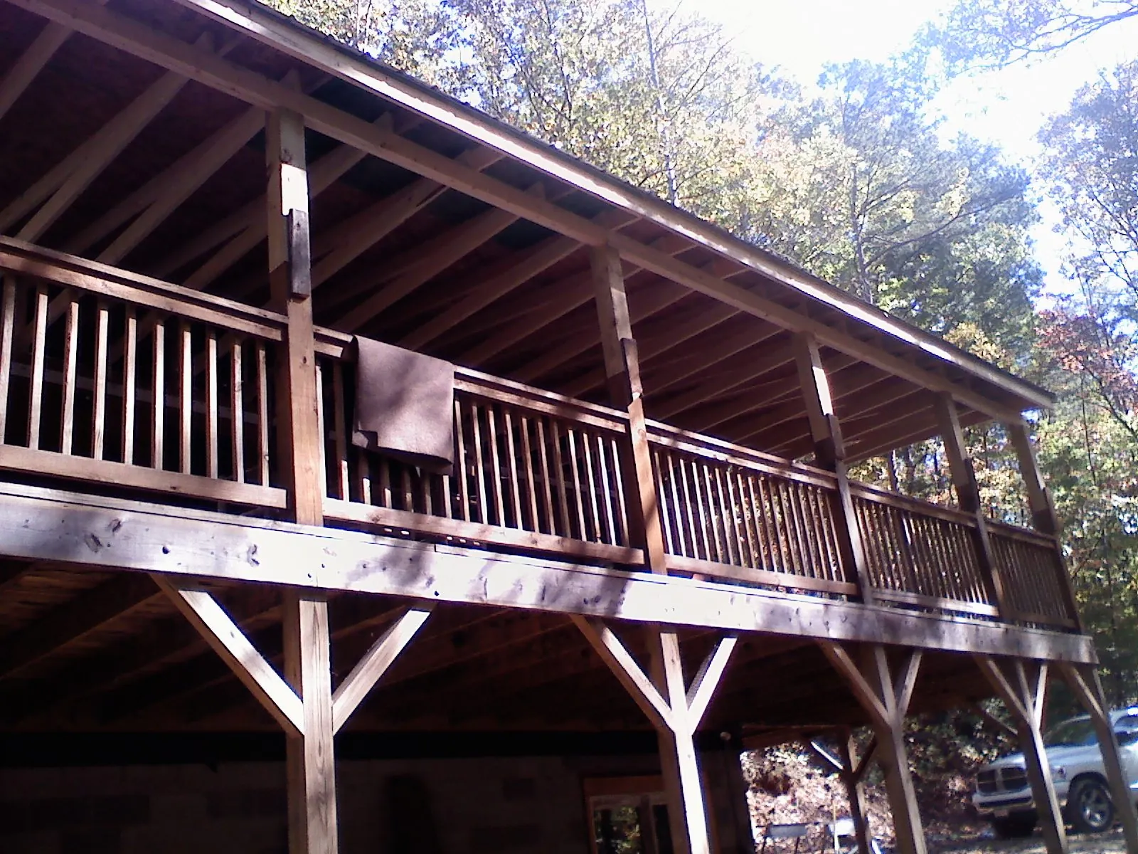Timber framing under a new elevated porch and deck — Roof Leak Repair in Bunnlevel by Roofing Brothers